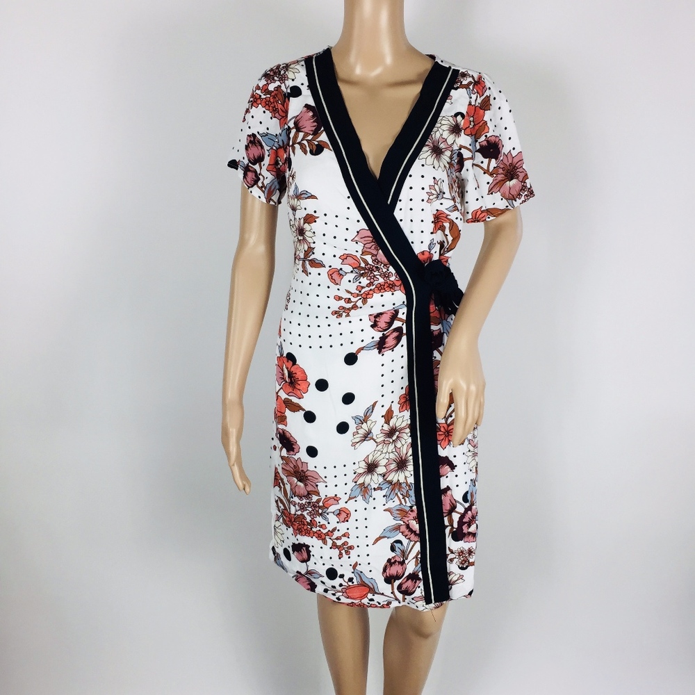 Maeve Anthropologie Wrap Dress Floral Size 2 brown